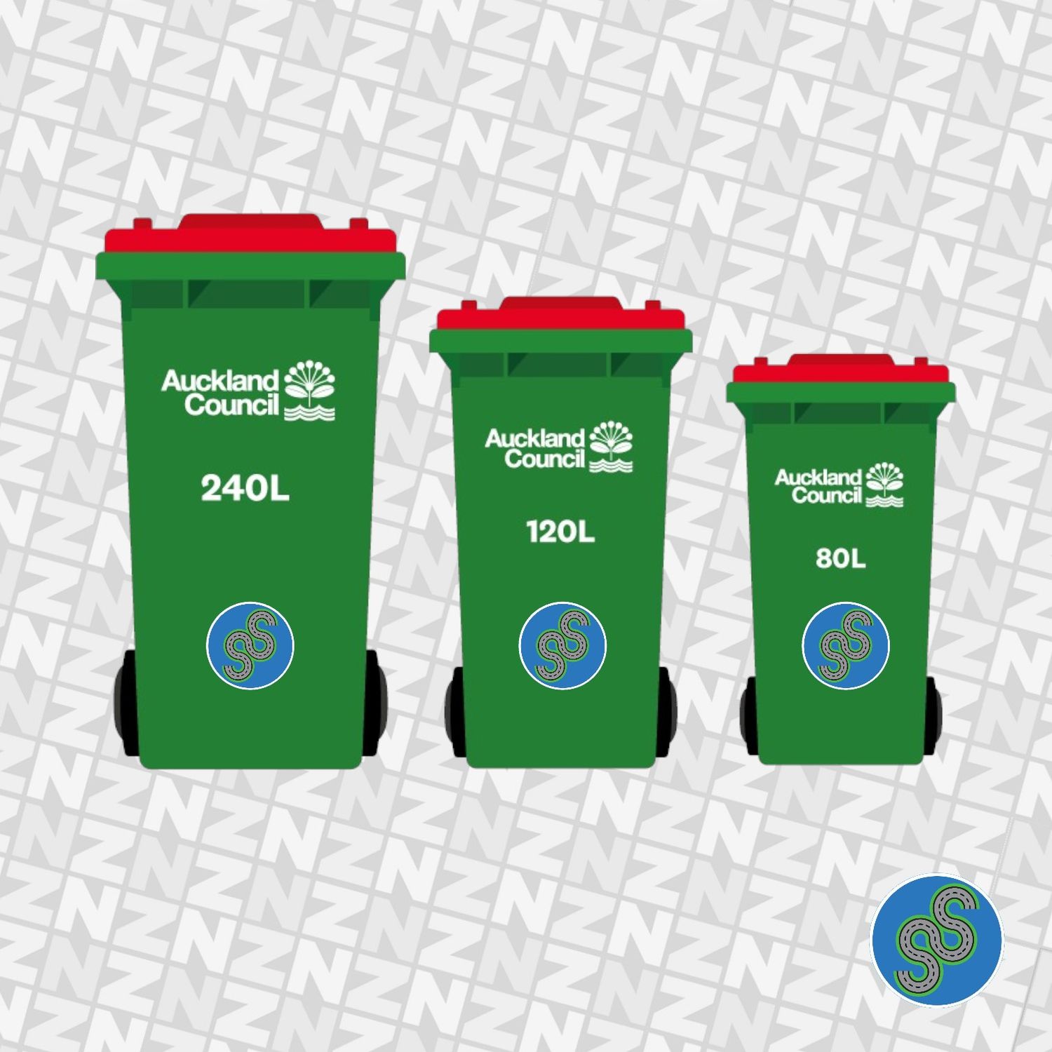 Residential Street Smart Decals (4 Stickers - 2 for Each Wheelie Bin)