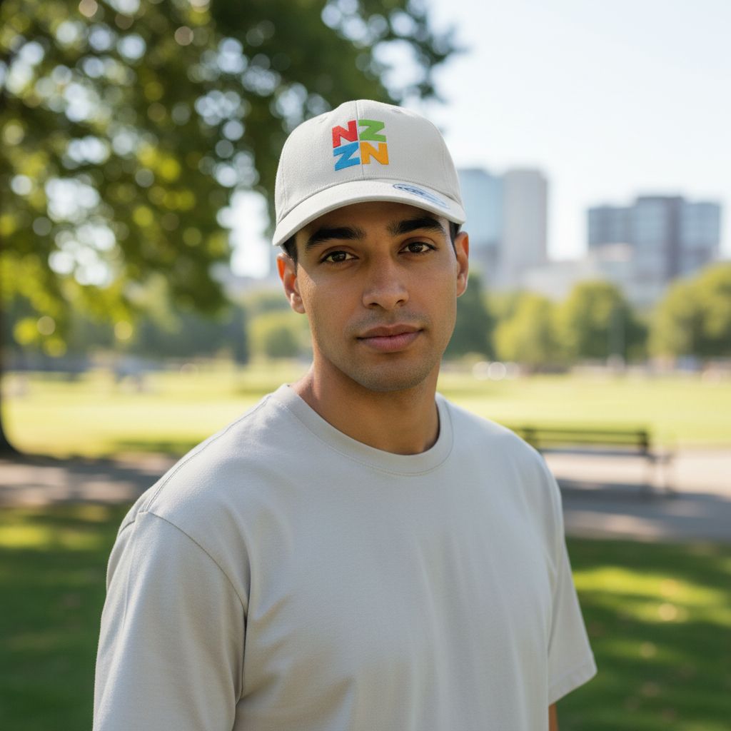 NZZN Adult Cap White with Block Logo Multicolour