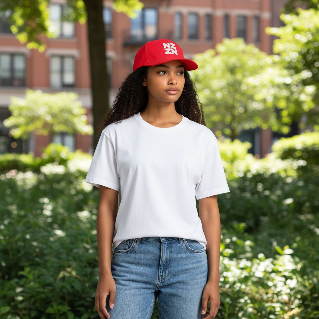 NZZN Adult Cap Red with Block Logo White