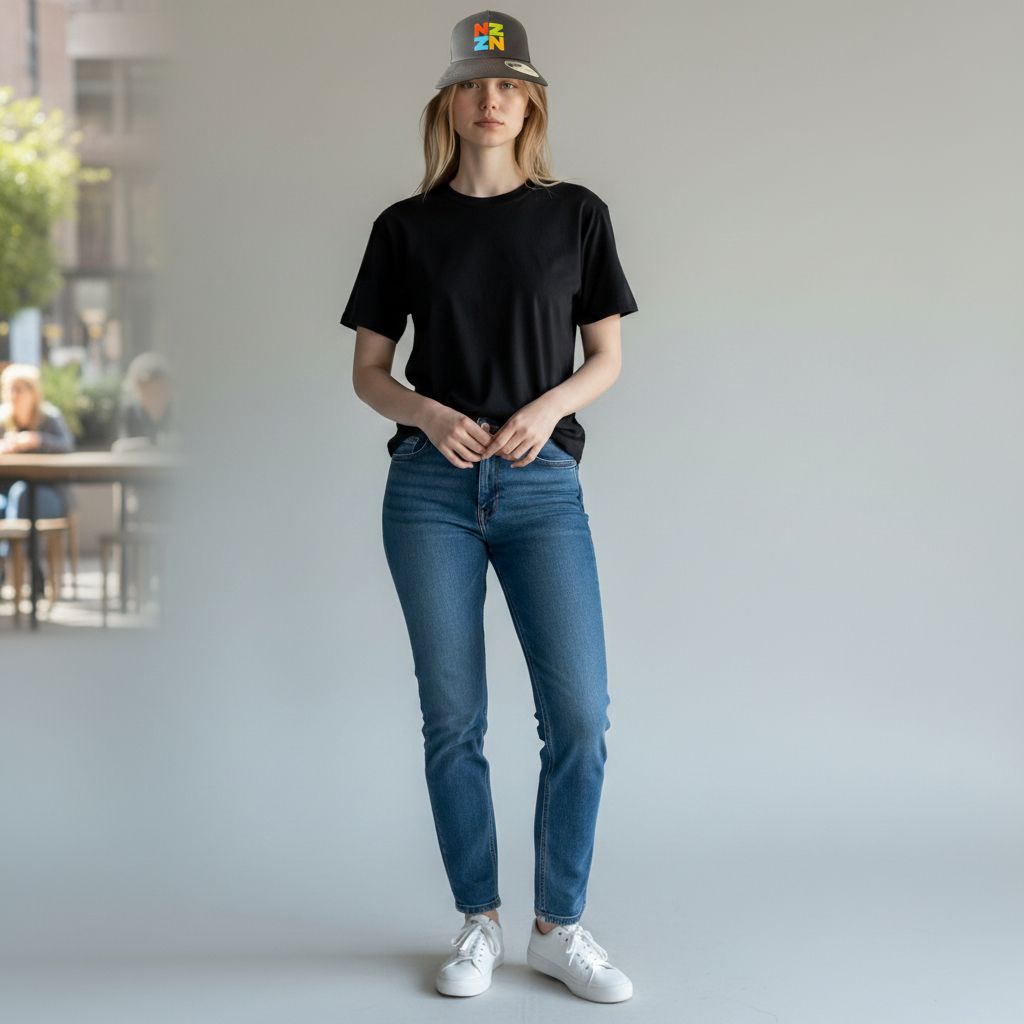 NZZN Adult Cap Black with Block Logo Multicolour