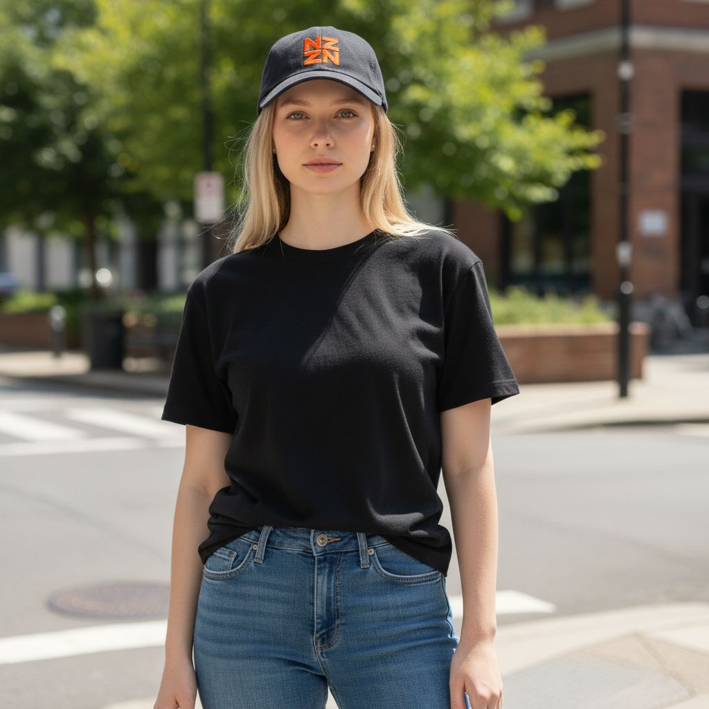 NZZN Adult Cap Navy with Block Logo Red