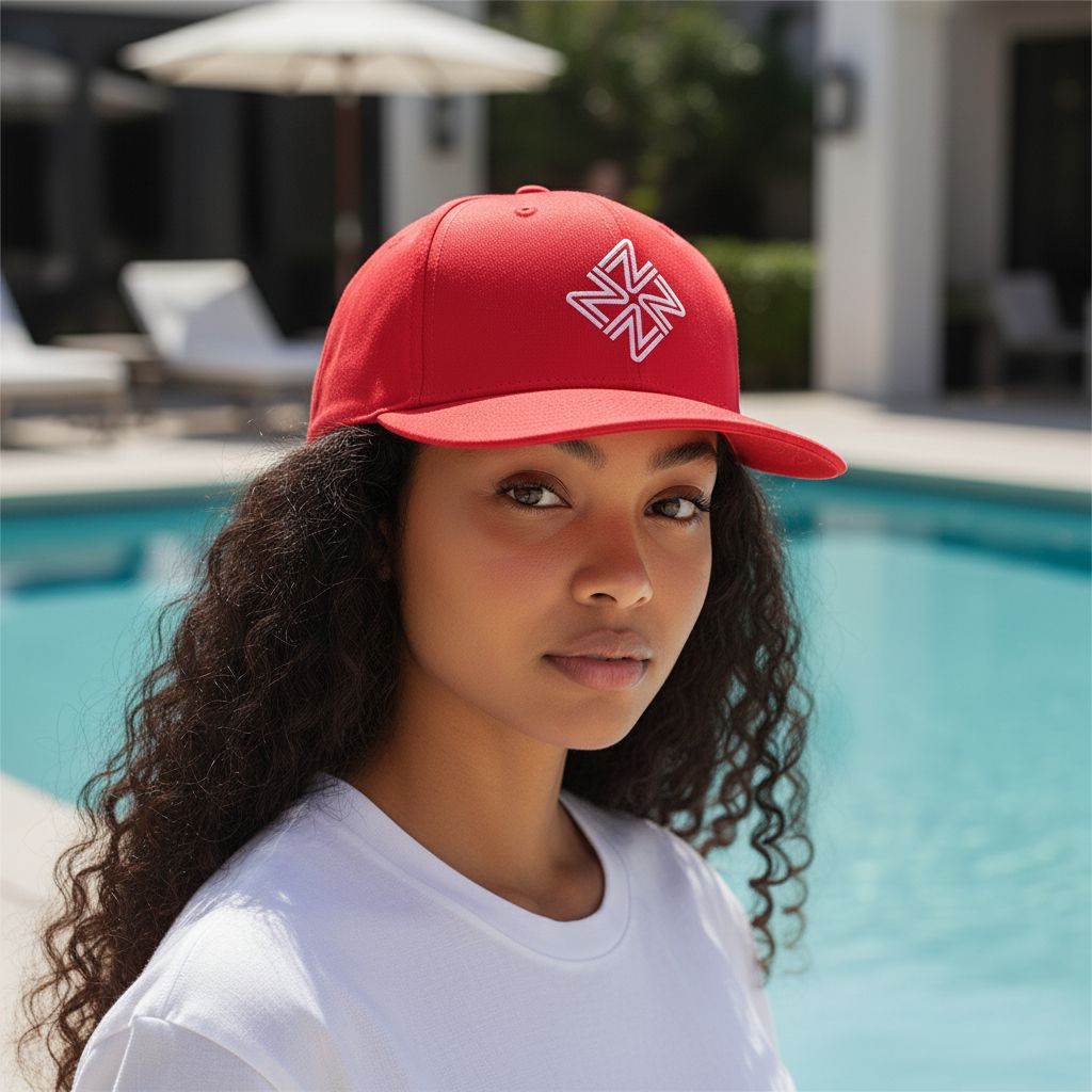 NZZN Adult Cap Red with Spindle Logo White