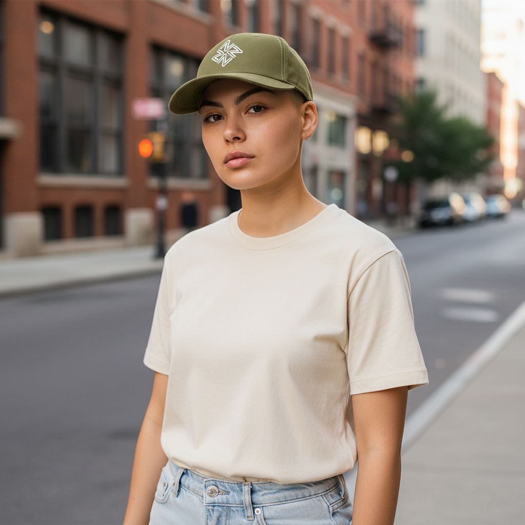 NZZN Adult Cap Military Green with Spindle Logo White