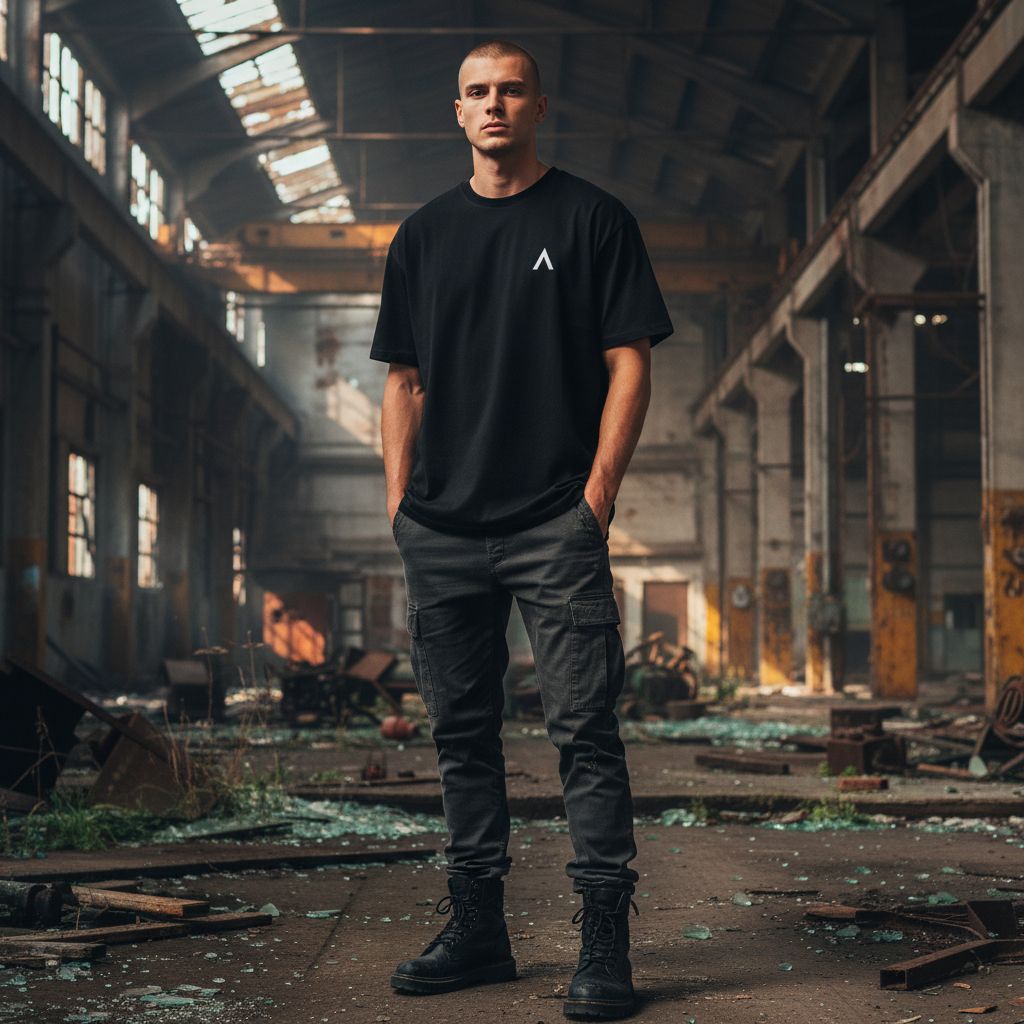 AXLE Mens T-Shirt Black with AXLE A White