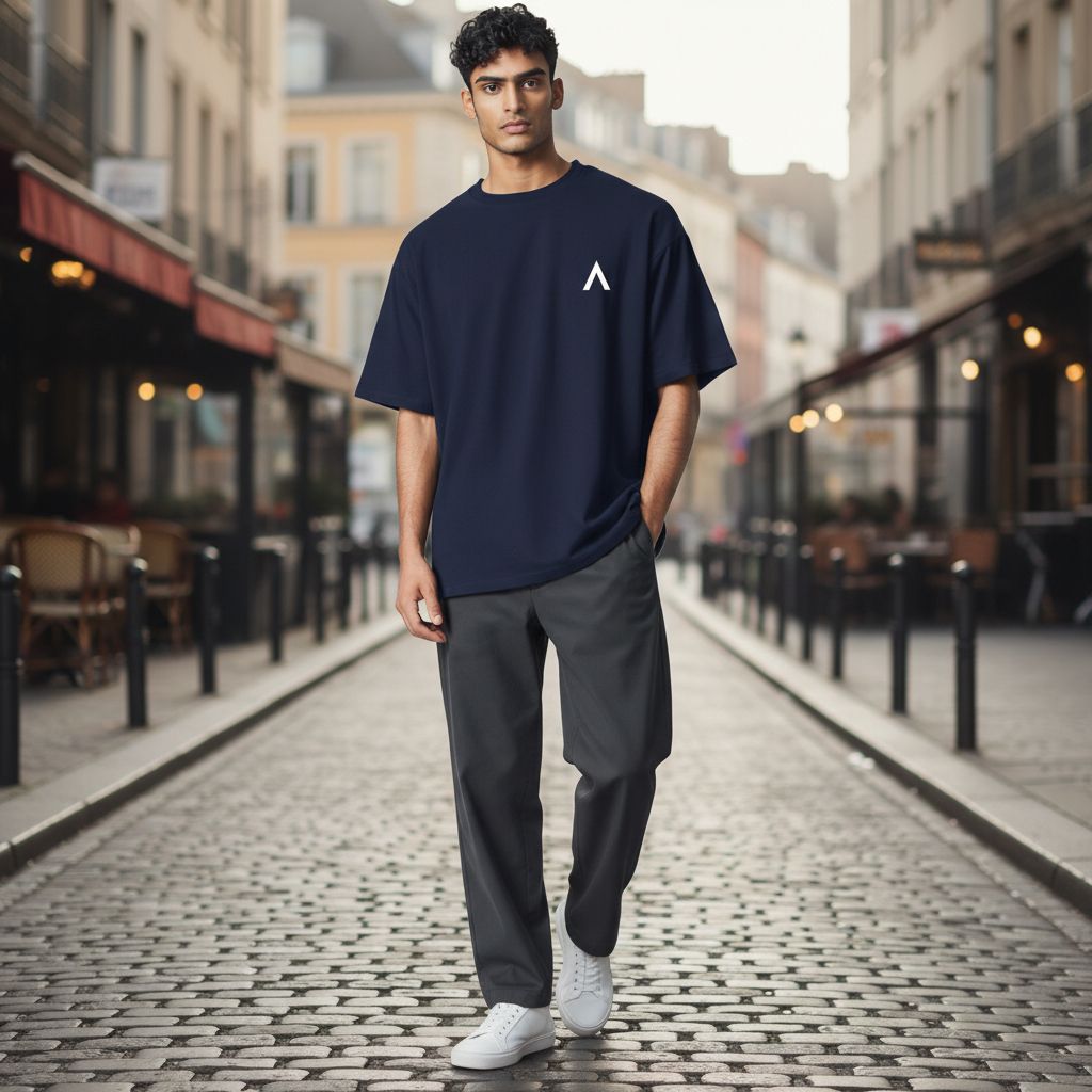 AXLE Mens T-Shirt Navy with AXLE A White