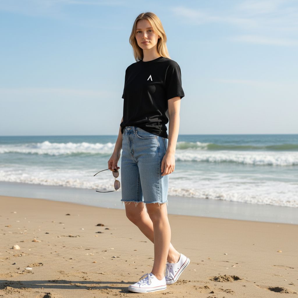 AXLE Ladies T-Shirt Black with AXLE A White