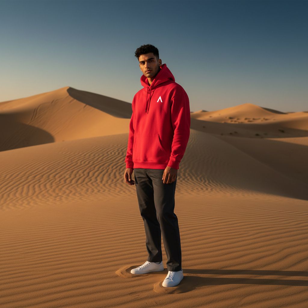 AXLE Mens Hoodie Red with White AXLE A