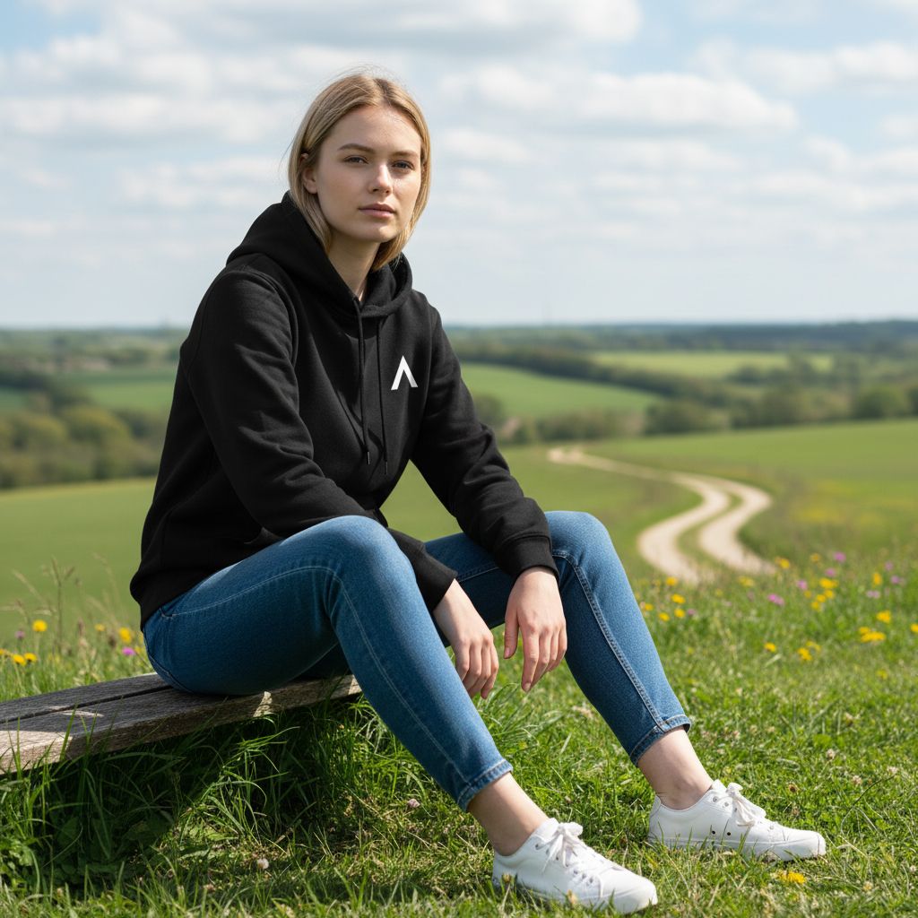 AXLE Ladies Hoodie Black with White AXLE A