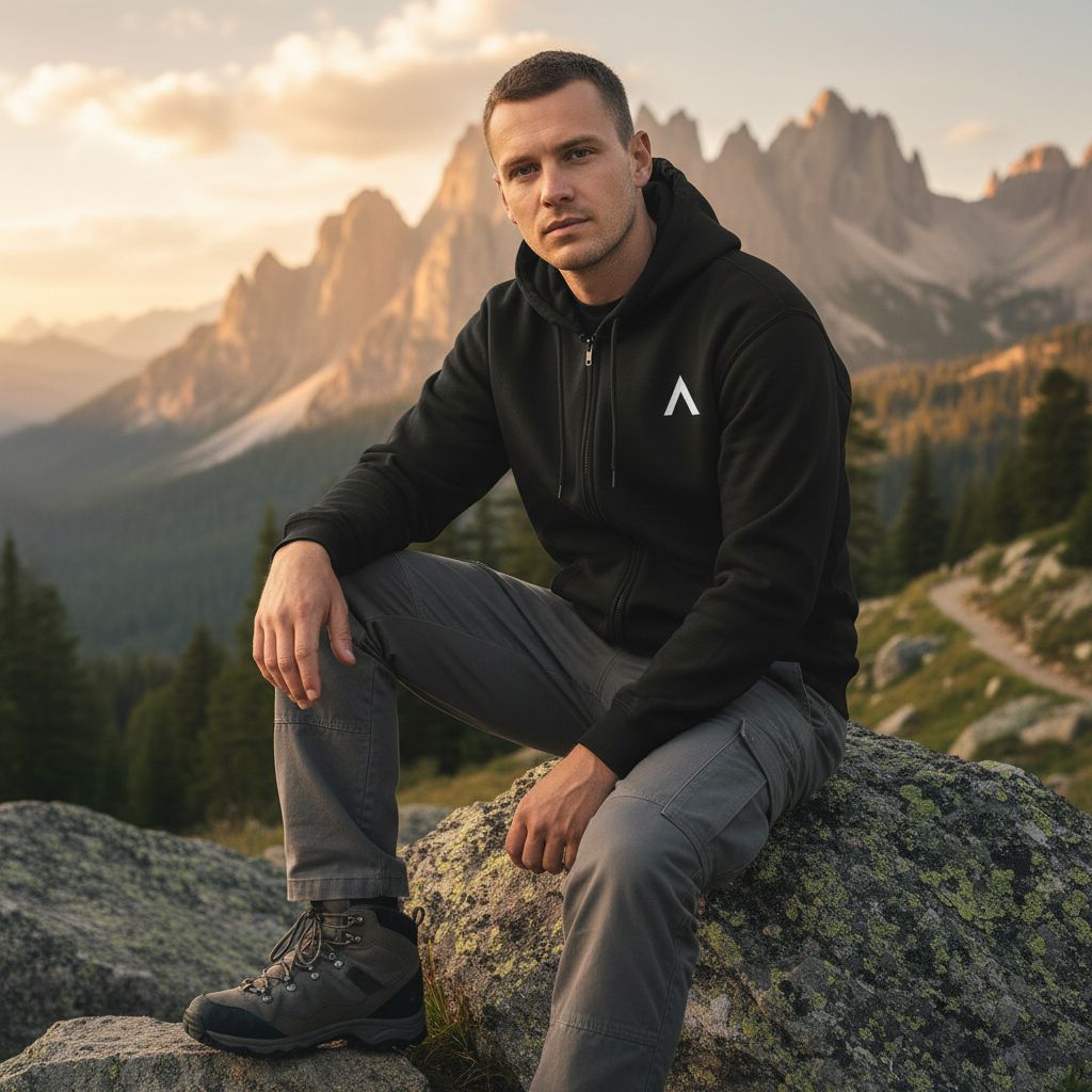 AXLE Zip Hoodie Black with AXLE A White
