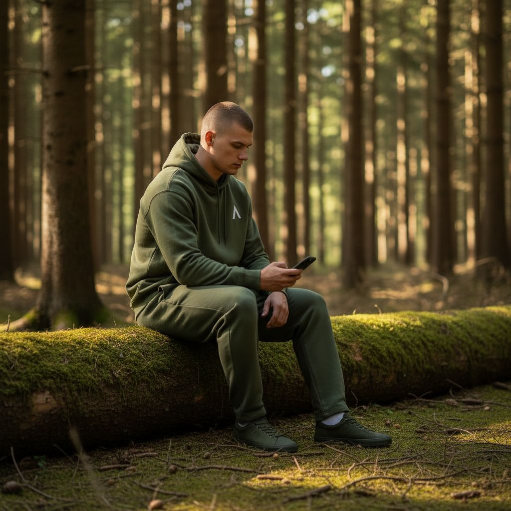 AXLE Mens Hoodie Military Green with White AXLE A