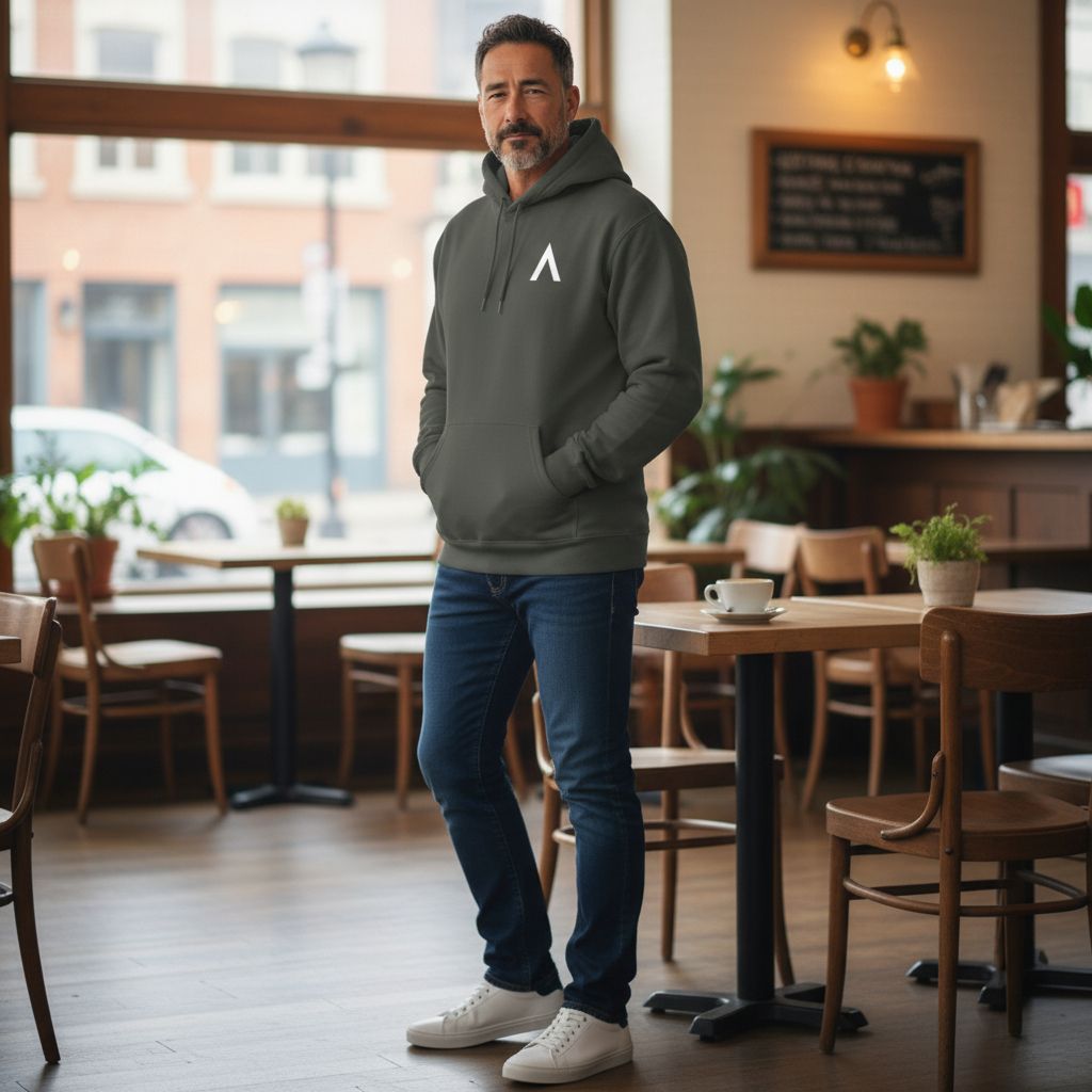 AXLE Mens Hoodie Dark Grey with White AXLE A