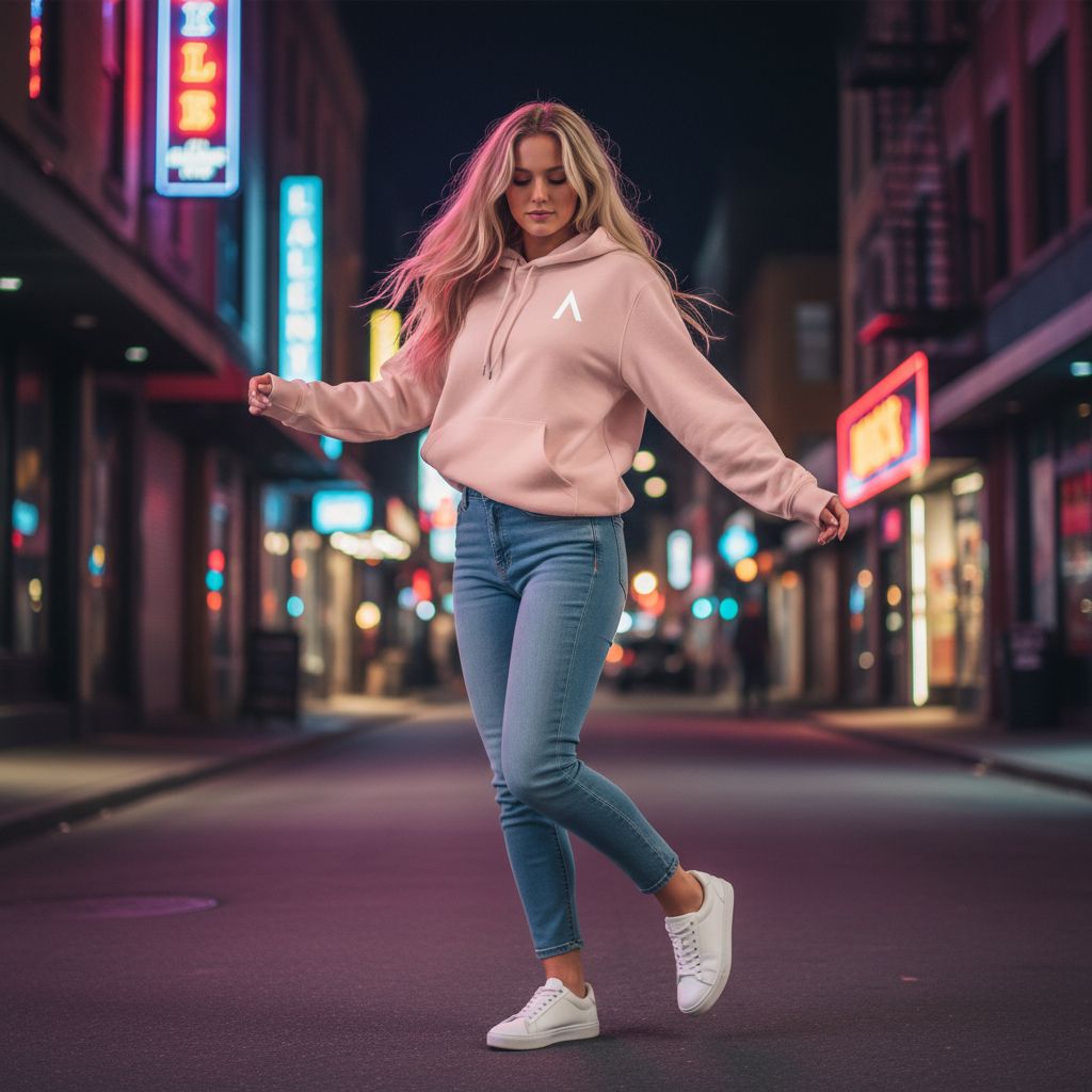 AXLE Ladies Hoodie Dusty Rose with White AXLE A