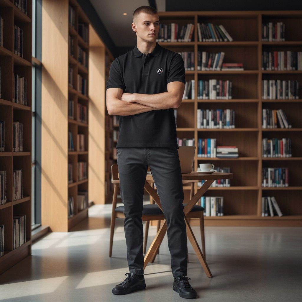 AXLE Mens Polo Shirt Black
