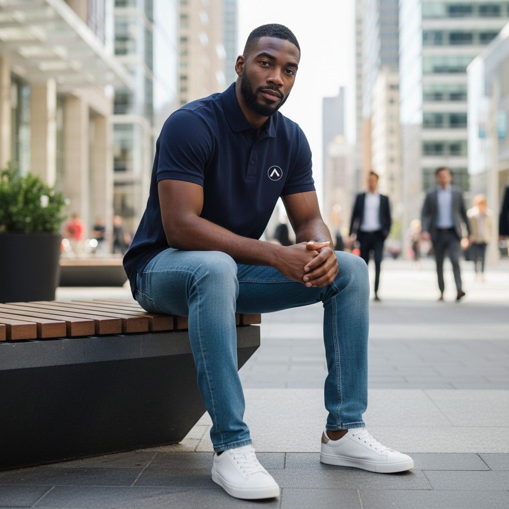 AXLE Mens Polo Shirt Navy