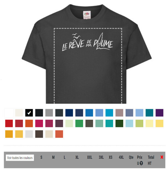 T SHIRT Le rêve de ma plume