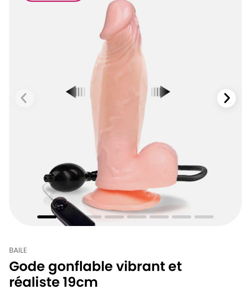 Gode gonflable vibrant et réaliste 19cm