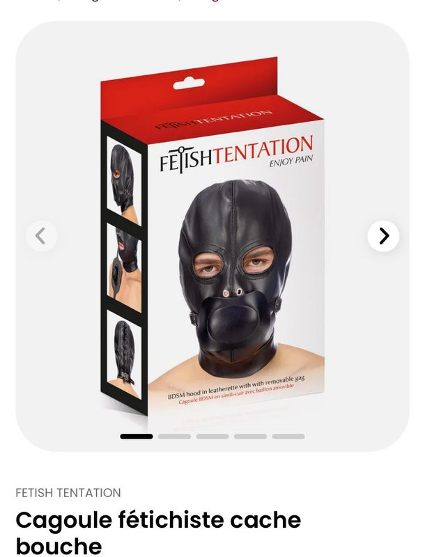 Cagoule fétichiste cache bouche