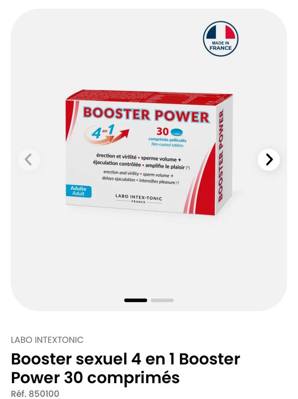 Booster sexuel 4 en 1 Booster Power 30 comprimés