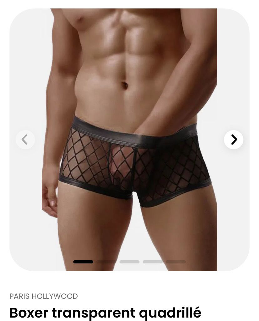 Boxer transparent quadrillé