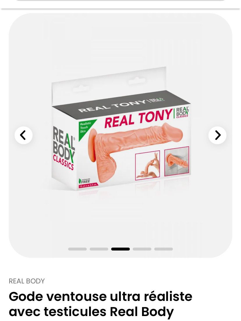 Gode ventouse ultra réaliste avec testicules Real Body