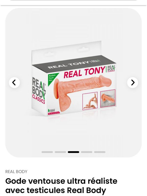 Gode ventouse ultra réaliste avec testicules Real Body