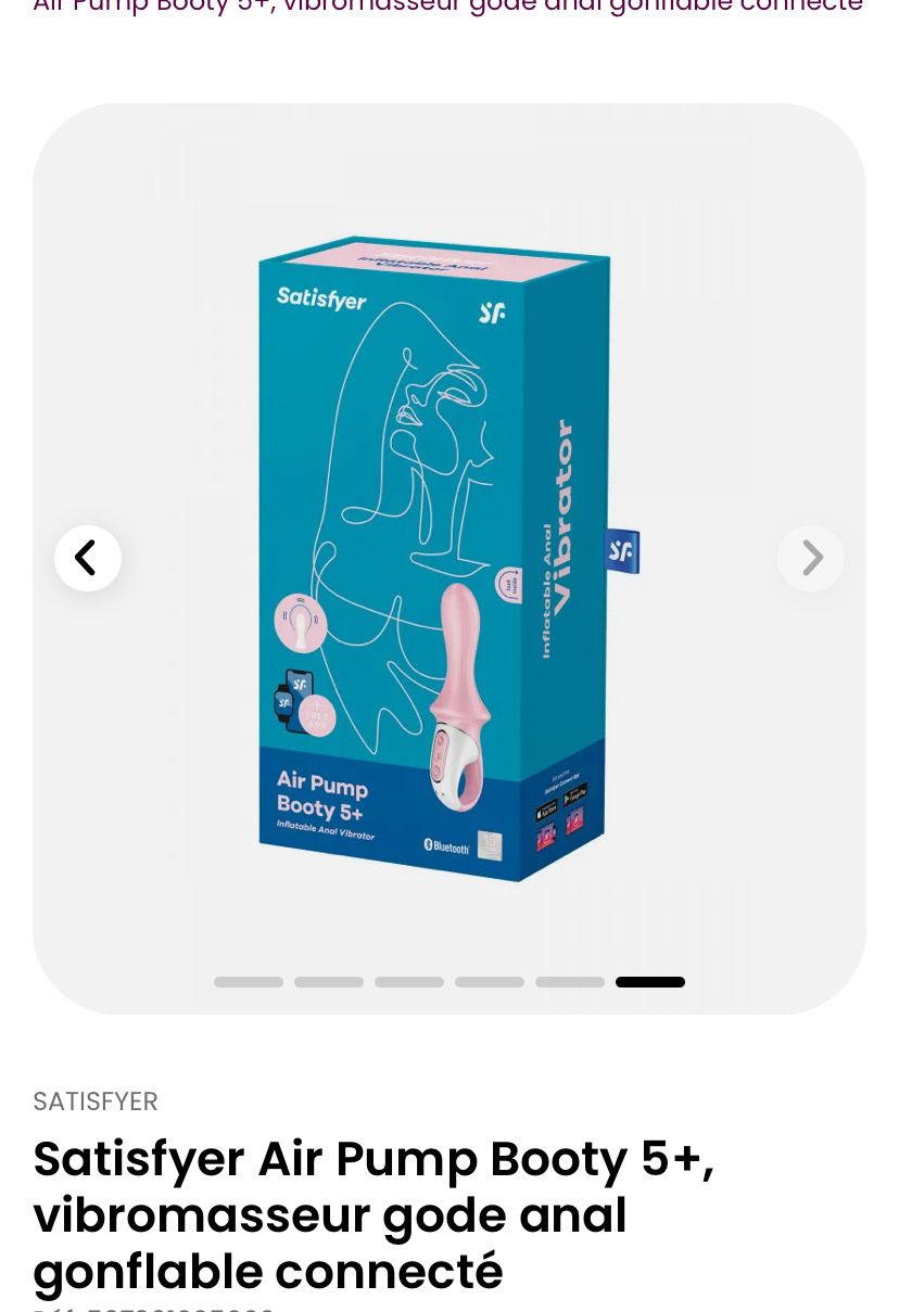 Satisfyer Air Pump Booty 5+, vibromasseur gode anal gonflable connecté