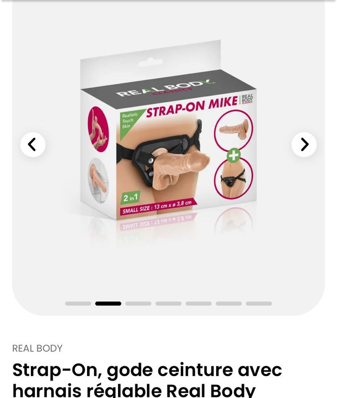Strap-On, gode ceinture avec harnais réglable Real Body