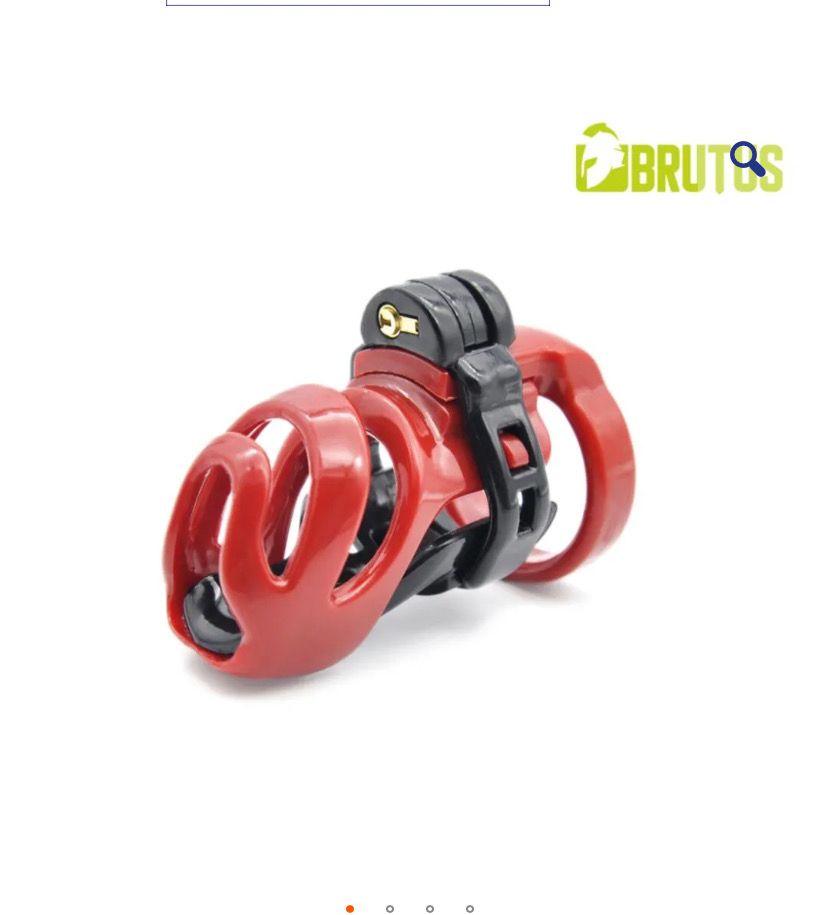 BRUTUS Cyborg Chastity Cage - Black | Red
