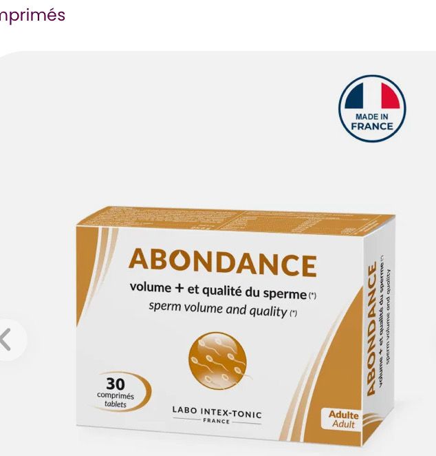 Amélioration du sperme Abondance 30 comprimés