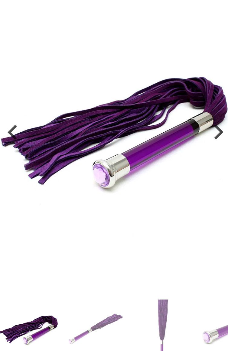 Rimba - Suede Flogger with glass handle and crystal
