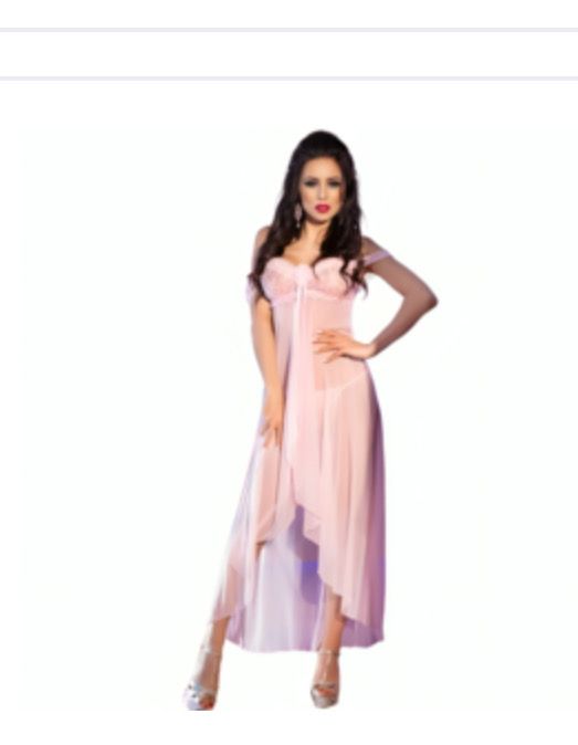 CHILIROSE - CR 3716 BABYDOLL LONGUE ROSE S/M