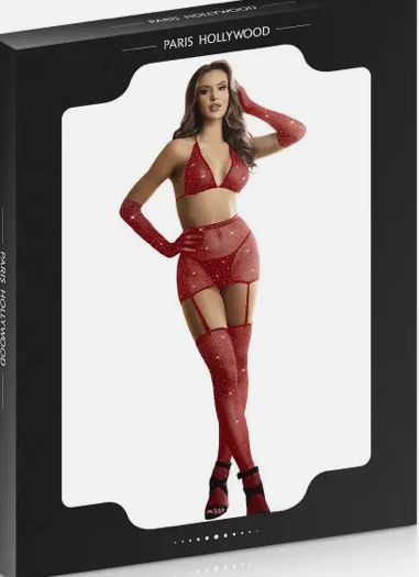 Ensemble lingerie à strass 5 pièces