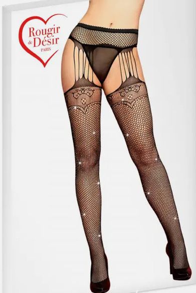 Collants avec strass et résille