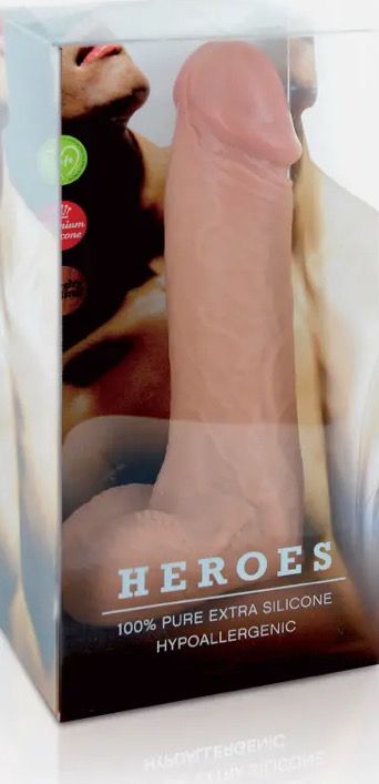 Heroes 7“, gode ventouse réaliste en pure silicone 21cm