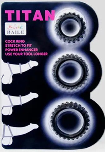 Pack de 3 cockrings extensibles titan Pack de 3 cockrings extensibles titan