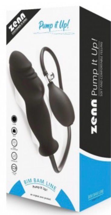 ZENN - Plug Anal Gonflant en Silicone Noir - POMPER LE