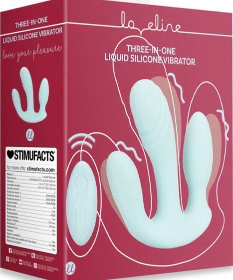 LOVELINE THREE-IN-ONE LIQUID SILICONE VIBRATOR BREEZY BLUE LOVELINE THREE-IN-ONE LIQUID SILICONE VIBRATOR BREEZY BLUE