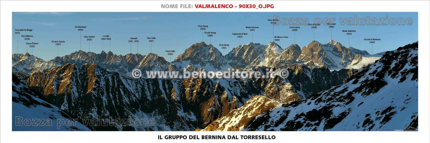 Testate panoramiche con toponomastica 90x30cm