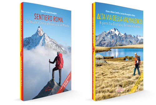 Libro: Beno, Luciano Bruseghini, Eliana e Nemo Canetta,
"Alta Via della Valmalenco. 8 giorni tra Disgrazia, Bernina e Scalino"+"Sentiero Roma. Da Novate a Chiesa per la val Masino", Beno Editore, 2020