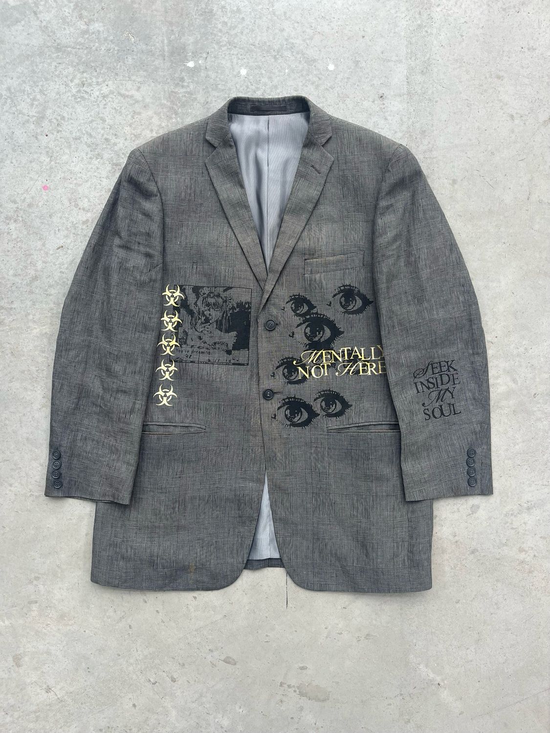 Dark Grey Suit Blazer - “SEEK INSIDE MY SOUL”