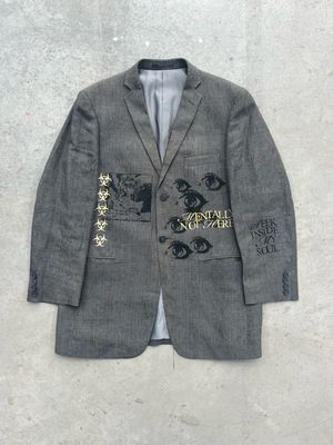 Dark Grey Suit Blazer - “SEEK INSIDE MY SOUL”
