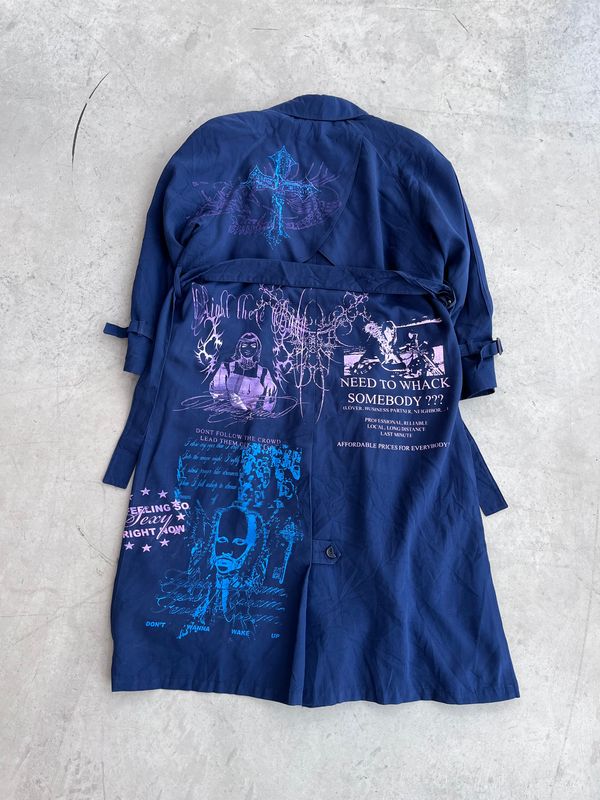 Blue Trench Alternative Fashion Serigraphy London Fog