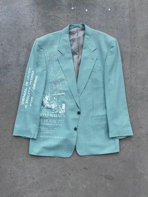 Veste de costume blanche&amp;verte « RESET HUMANITY »