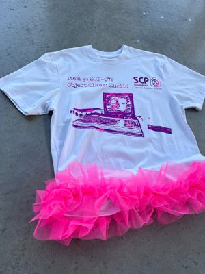 T-shirt blanc oversized « SCP 079 »