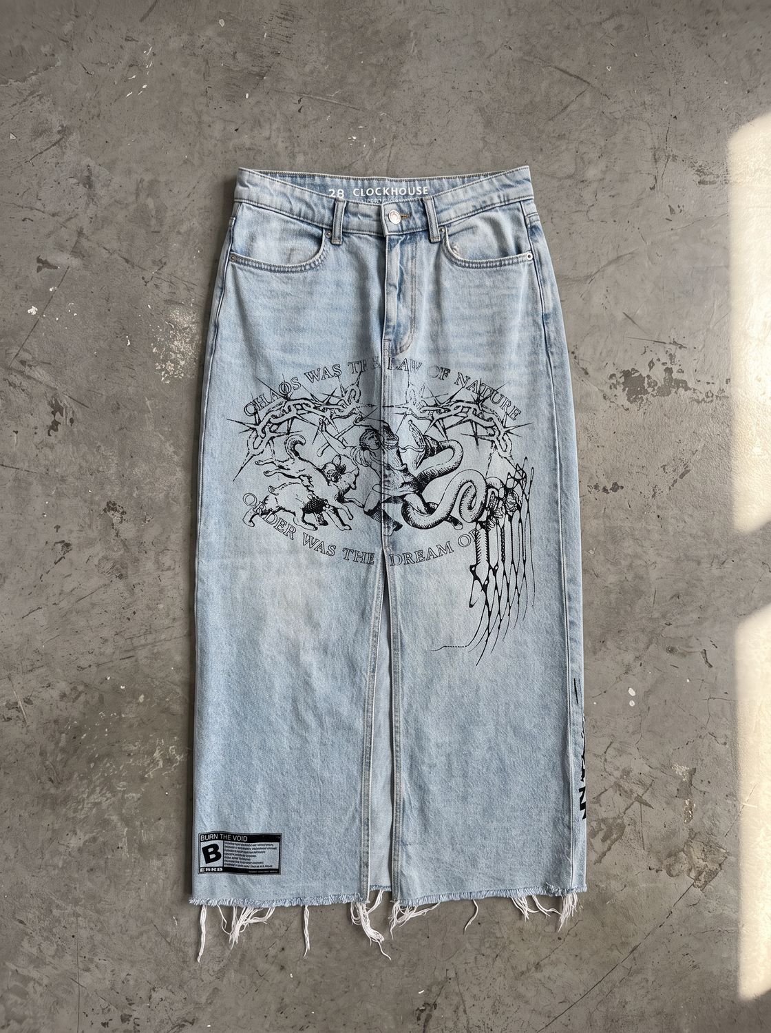 Jupe longue denim « CHAOS »
