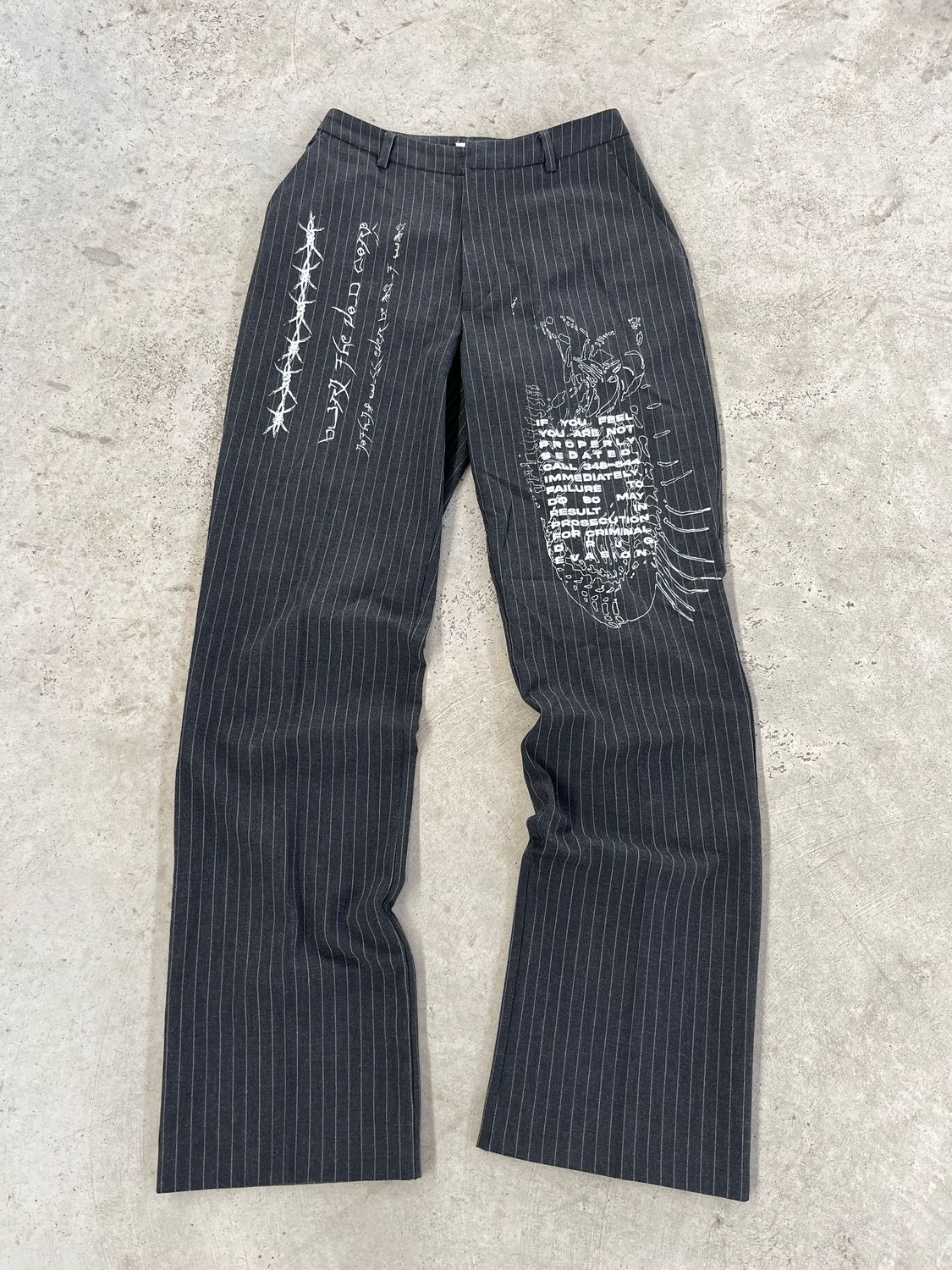 Black Striped Trousers «DRUG EVASION»