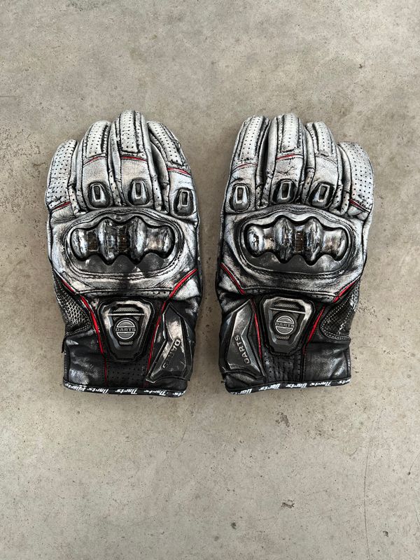 Motorbike Gloves «SILVER»