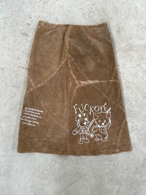 Leather Long Skirt «FUCKOFF»