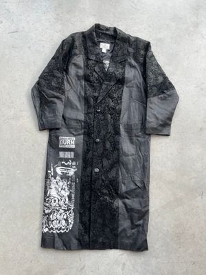 Long trench en cuir «CRYOGENICS»