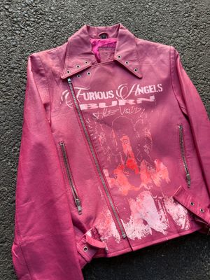 Pink Leather Jacket «FURIOUS ANGELS»